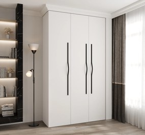 Dulap de haine 140 cm Carmela 40-2 (alb + Negru). 1126561