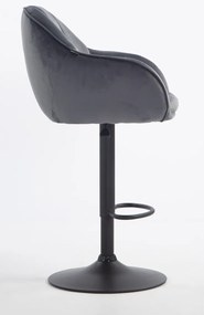 HR2055W Scaun Grafit din Catifea cu Bază Neagră