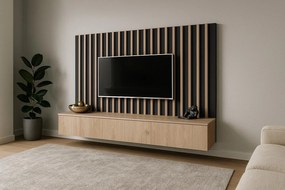 Mobilier living Vertic (negru + hikora jackson). 1097591