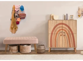 Mobilier pentru hol Maluxe Iris (Stejar sonoma + Piatră). 1089070