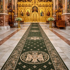 Model Bisericesc, Traversa festonata, Latime 60 cm, Verde