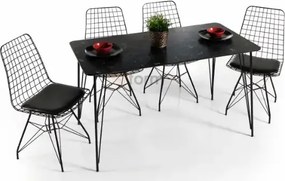 Masa bucatarie aspect marmura, Bety Homs 70 x 110 cm, negru