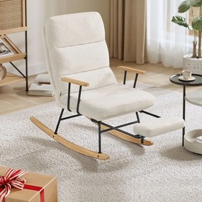 Scaun balansoar ROCKY, 97x67x100cm, crem SongmicsHome