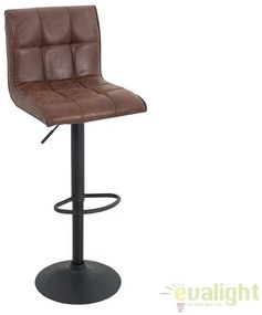 Set 2 scaune bar pivotante, tapiterie microfibra Modena maro vintage A-37937 VC