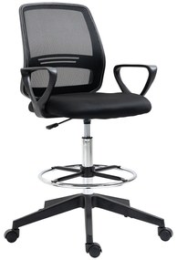 Vinsetto Scaun de birou șezut înalt reglabil taburet birou pivotant 360° plasă respirabilă | Aosom Romania