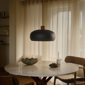 Lustra, Pendul Design Nordic Minimalist, Lemn, Metal, Aurelio negru