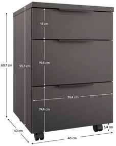 Comodă cu rotile ADAPO 06, antracit