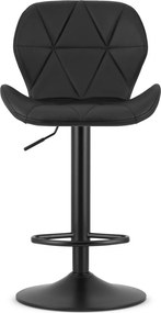Reducere Scaun de bar din piele ecologica cu picior negru WEST, negru II. calitate
