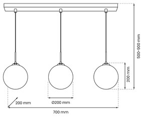 Suspensie Reflex Milagro E14, Negru, MLP8415, Polonia