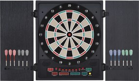 HOMCOM Tabla de Darts Electronică Profesională cu 6 Display-uri, 12 Săgeți, 27 Moduri de Joc, 51x6.5x57cm, Negru | Aosom Romania