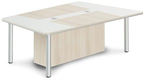 Masa de intalnire TopOffice Premium III 240 x 162,5 cm, salcam deschis / alb