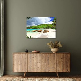 Tablou pe sticlă - Takamaka, Seychelles (70x50 cm)