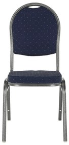 Scaun, rabatabil, textil albastru închis/gri cadru, JEFF 2 NEW