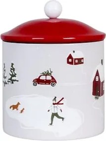 Cutie metalică artizanală lucrată manual, cu motiv de iarnă, multicolor, 12,5 × 16 cm, „Vinterland"