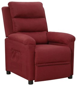 vidaXL Fotoliu rabatabil, roșu vin, material textil