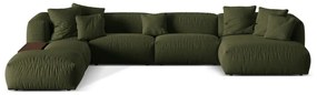 Colțar modular verde (cu colț pe partea stângă /în formă de "U") Martina – Micadoni Home
