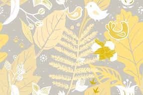 Tapet motiv popular în design gri-galben
