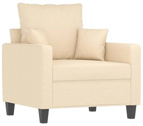 348817 vidaXL Fotoliu canapea, crem, 60 cm, material textil