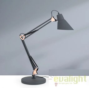 Lampa de birou cu brat articulat Bachelor LA 4-1188 schwarz-cu OR