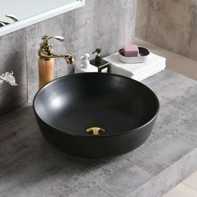 Lavoar pe blat Inter Ceramic Art rotund negru mat 41.5 cm