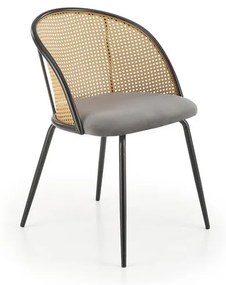 Scaun K508 ratan – velvet gri