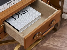 Masuta auxiliara LUX design italian Cowhide camel