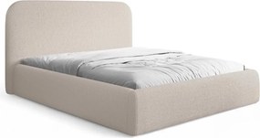 Pat tapițat Rasel 160x200 cu ladă depozitare - bukla bej Quelle 03