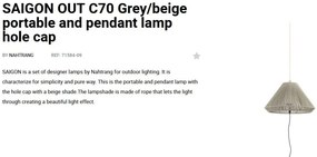 Lampa/Pendul portabil iluminat exterior decorativ SAIGON hole cap C70 gri/bej