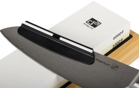 Set de cuțite G21 Damascus Premium în bloc debambus, 4 bucăți + piatră de ascuțit