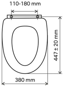 FERRO - Capac WC cu închidere SoftClose, din MDF, decor frasin