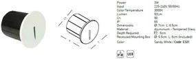 Spot LED incastrabil de exterior iluminat scari ambiental IP65 Dary A