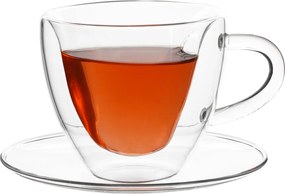 Ceaşcă termorezistentă Heart cu farfurie, 2 buc., în formă de inimă, 150 ml, HOTCOOL TYP 5