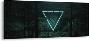 Tablou - Triunghi de neon în junglă (120x50 cm)