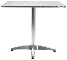 Masa de gradina, argintiu, 80 x 80 x 70 cm, aluminiu