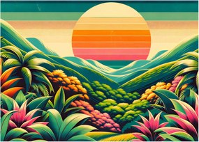Tablou - Apus de soare multicolor (70x50 cm)
