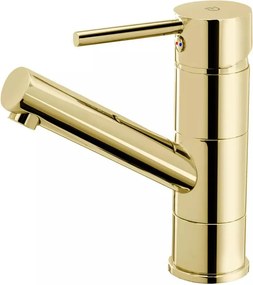 Baterie lavoar FDesign Flusso cu pipa mobila auriu lucios