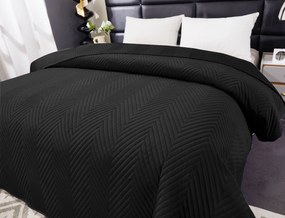 Cuvertura de pat din catifea neagra cu model ARROW VELVET Dimensiune: 220 x 240 cm