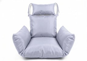 Scaun suspendat alb KOKON cu suport, perna deschisa