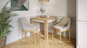 Mazzoni FONTE Stejar Artisan / Bej (Șampanie) - MASĂ CLASICĂ DE BUCĂTĂRIE/LIVING EXTENSIBILĂ PÂNĂ LA 130 cm!
