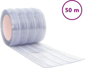 vidaXL Perdea pentru ușă, transparent, 200 mmx1,6 mm 50 m, PVC