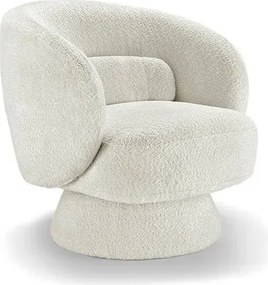 Fotoliu pivotant tesatura boucle alb BOSSA NOVA