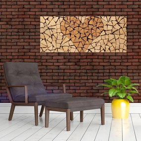 Tablou - Inima din lemn (120x50 cm)