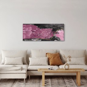 Tablou - Abstracție roz-roșu (120x50 cm)