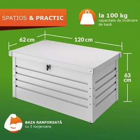 Cutie metalică de depozitare METALBOX, 385 l, 120×62×63cm, gri Gardebruk