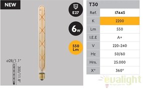 Bec LED decorativ E27 AMBER 6W 2200K 17445