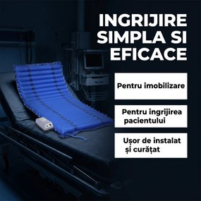 Saltea antiescara cu compresor si presiune alternativa ORTO 91, 200x90 cm, Albastru