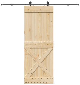 vidaXL Ușă glisantă cu set de feronerie 85x210 cm, lemn masiv de pin