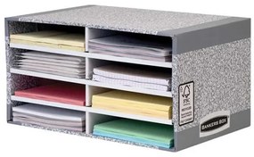Raft pentru documente Fellowes Bankers Box - 8 compartimente, gri