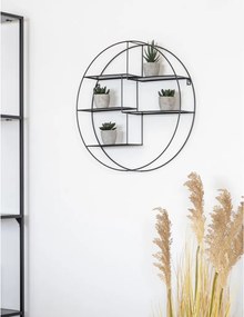 Raft Genk, oțel negru 47x10 cm