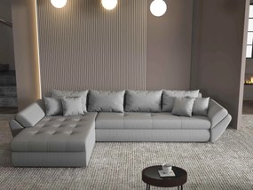 Colțar extensibil dumonde cu ladă de depozitare si sezut confortabil din spuma high-density, Loana XL Enjoy Gri 335x185 cm